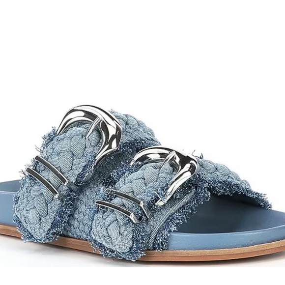Gianni Bini Light Blue Denim Sandals - Picture 1 of 4
